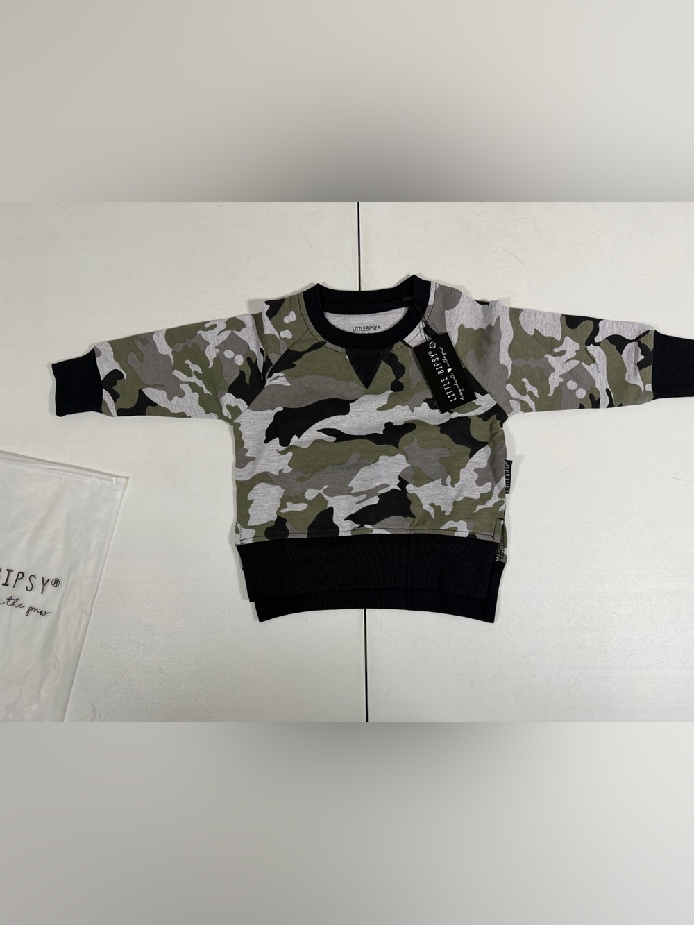 NWT Little Bipsy Camo Sweatshirt 6–12M Boutique Crewneck Pullover Baby